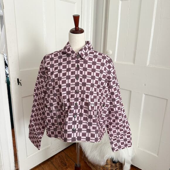NWT The Kit Canvas Mia Jacket in Berry Glen Plaid - Picture 1 of 5